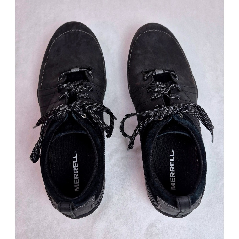 Merrell Sneakers Women 8.5 Black Excellent Leather Lace Up Hiking Shoes